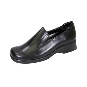 24 Hour Comfort Bristol Women's Wide Width Leather Loafers, Casual Slip On Shoes